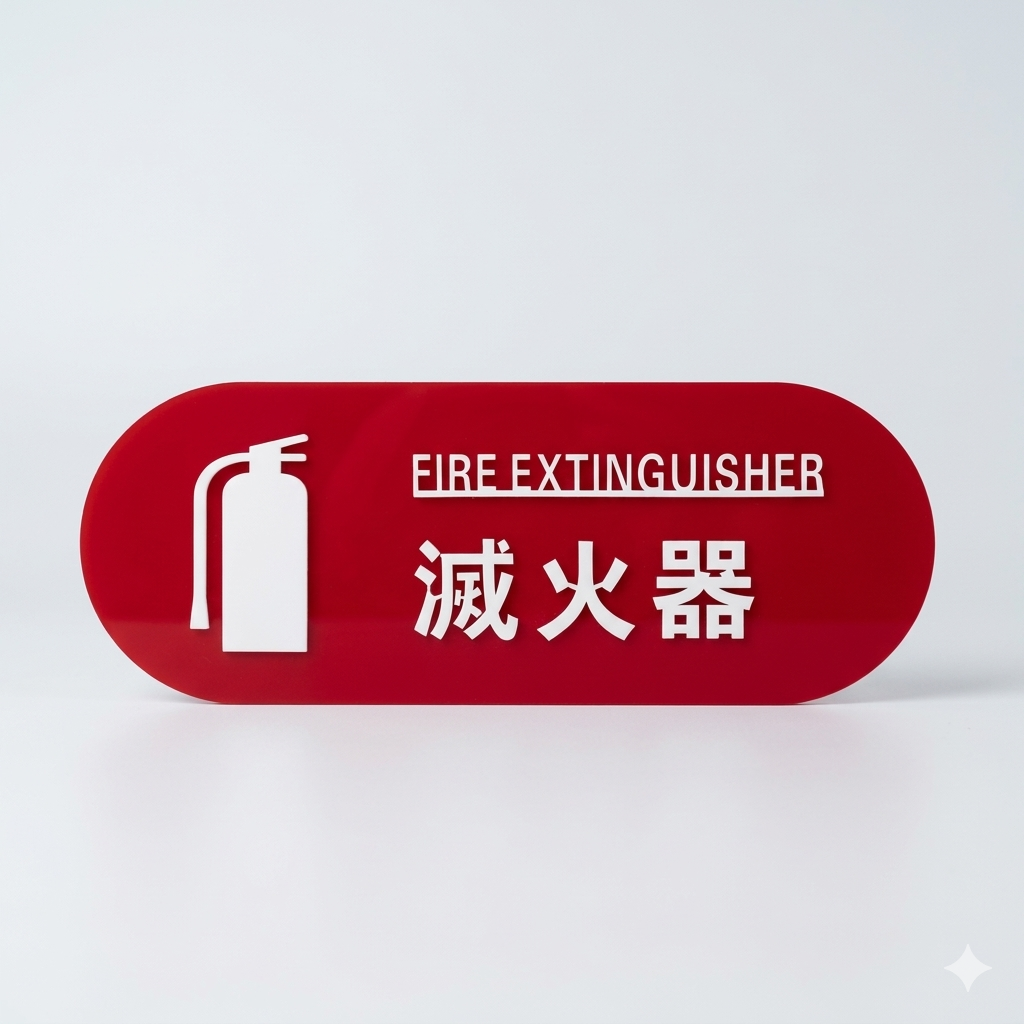 高質感壓克力立體字滅火器標示牌