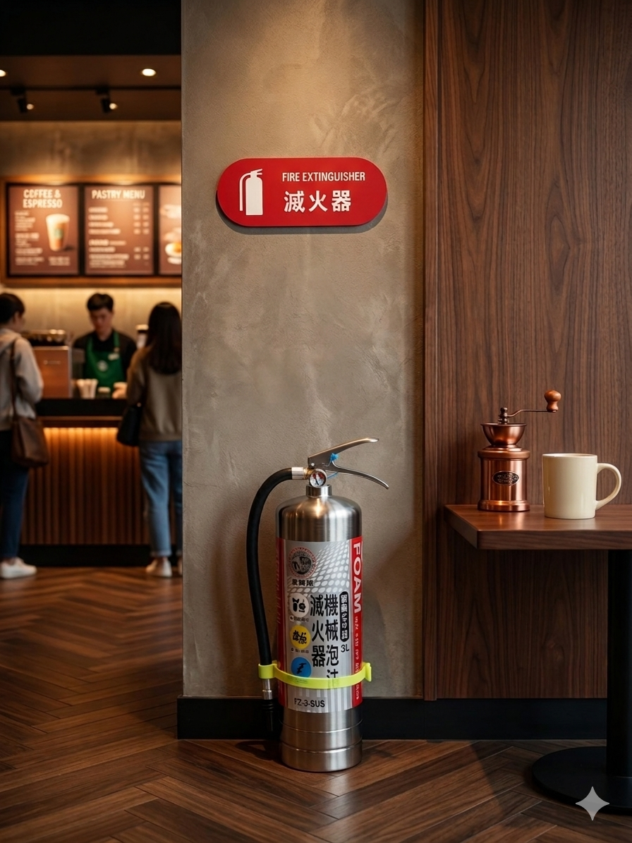 飛龍牌 高質感壓克力立體字滅火器標示牌 (室內設計師與百萬裝潢專用)